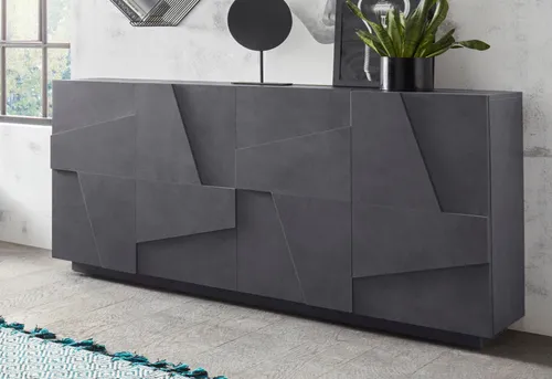 Sideboard "PING", Breite 162,5 cm, zement - Kommode "PING" von INOSIGN, 162,5 cm breit, modernes Design in Zementoptik, ideal für stilvolle Wohnräume und zusätzlichen Stauraum.