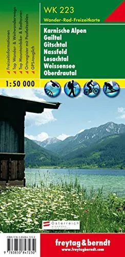 Freytag Berndt Wanderkarten, WK 223, Naturarena Kärnten - Gailtal - Gitschtal  -Lesachtal - Weissensee - Oberes Drautal - Maßstab 1:50.000