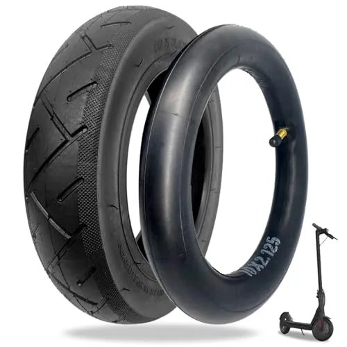 10 Zoll Scooter Reifen und Schlauch 2,125 – Hochwertige Ersatzräder für Elektroroller - Ersatzräder für Scooter, langlebig und kratzfest, ideal für bessere Straßenverhältnisse. Hergestellt aus Butylkautschuk für extreme Temperaturbeständigkeit.