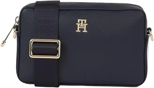 Tommy Hilfiger TH ESSENTIAL SC CAMERA BAG CORP Umhängetasche Damen, Blau - Elegante Umhängetasche mit TH-Monogramm, aus 51% recyceltem Polyester, ideal für jeden Anlass und perfekt zum Kombinieren mit verschiedenen Outfits.