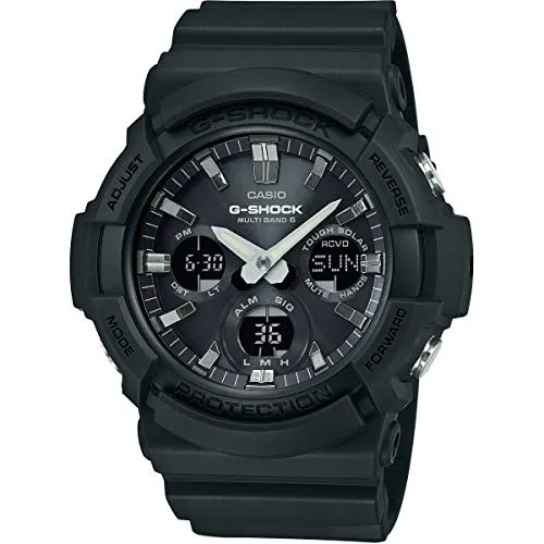 Casio Herren Solar Armbanduhr GAW-100B-1AER - Armbanduhren für Herren mit stoßfestem Design, Solarbetrieb und Funksignalempfang für präzise Zeitmessung weltweit.