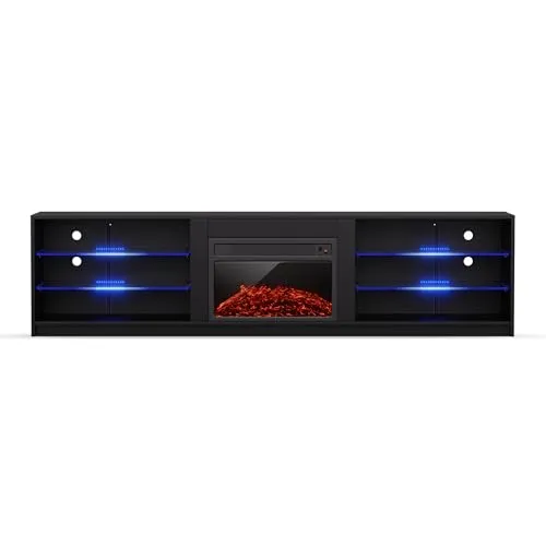 blumfeldt TV Board mit Elektrokamin - TV-Halterungen und Möbel mit modernem Design, inklusive einzigartigem Elektrokamin und farbigen LEDs für individuelles Ambiente.