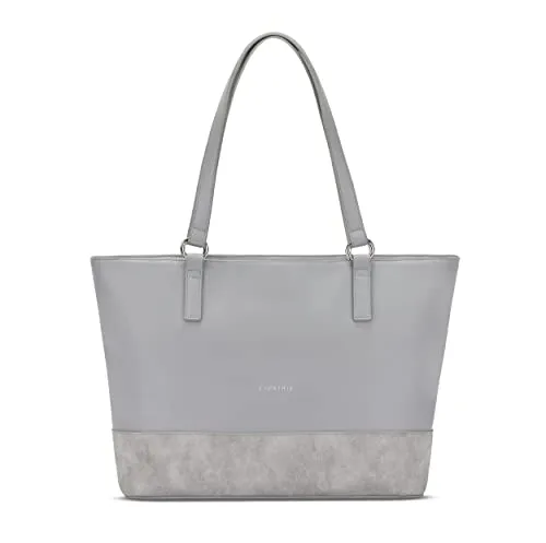 Expatrié Handtasche Damen Groß Grau - Nicole - Elegante Shopper Bag mit Laptopfach - Praktische und stilvolle Schultertasche aus hochwertigem Kunstleder, ideal für Büro, Einkauf und Schule. Mit cleveren Fächern und wasserabweisendem Material für den perfekten Alltag.