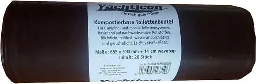 Yachticon Toilettenbeutel, kompostierbar, für Klapptoilette, 20 Stück