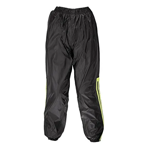GERMAS 934.05-52-L Motorrad Regenhose DOUGLAS, Schwarz/Fluogelb, Gr. L - Motorradhosen: 100% wasserdicht, extra langer Beinreißverschluss und Reflexstreifen für optimale Sicherheit bei jedem Wetter.