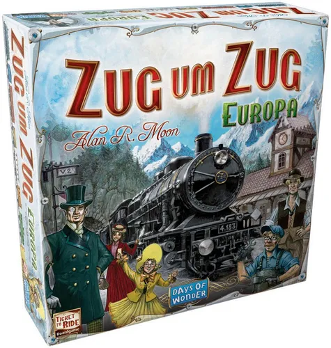 Zug um Zug - Europa - Brettspiel für 2-5 Spieler - Gesellschaftsspiel für 2-5 Spieler, ideal für Familienabende und strategisches Denken, ab 8 Jahren geeignet.