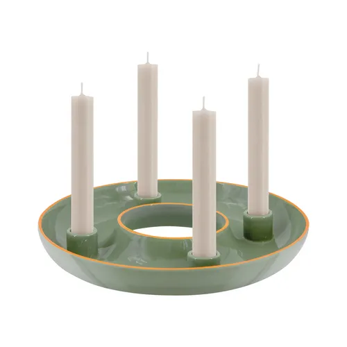 REMEMBER Adventskranzschale LUCIA, D 26 cm - Moderne Keramik-Kerzenhalter in Grün, ideal für Stab- oder Tafelkerzen. Perfekt für festliche Dekoration in jedem Raum.