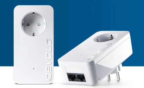 devolo 09777 Powerline Netzwerkadapter 500 Mbit/s - Powerline Adapter für schnelles Heimnetzwerk mit bis zu 500 Mbit/s. Integrierte Steckdose für zusätzlichen Stromanschluss und einfache Installation über die Stromleitung.