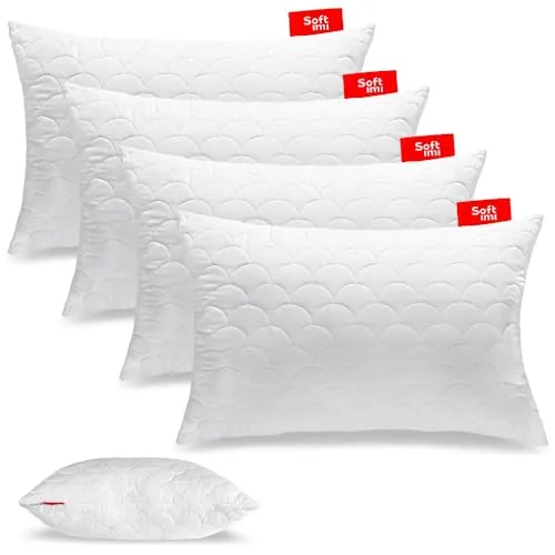 SOFTIMI Antiallergisches Kissen 4er Set 50x70 cm - Besserer Schlaf für Allergiker - Kissen 4er Set 50x70 cm, antiallergisch und individuell anpassbar für optimalen Schlafkomfort. Hergestellt aus hochwertiger Mikrofaser für einen gesunden Schlaf ohne Allergierisiko.