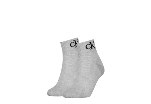 Calvin Klein Jeans Kurzsocken CKJ WOMEN QUARTER 2P MONOGRAM (2-Paar, 2 Paar) mit Logostickerei