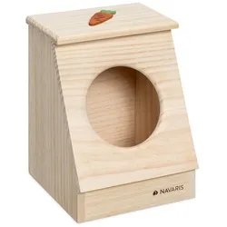 Navaris Holz Heuspender für Kaninchen Hasen Hamster und andere Kleintiere - Heuraufe Futterraufe Raufe aus Holz für Hasenstall Hasenkäfig