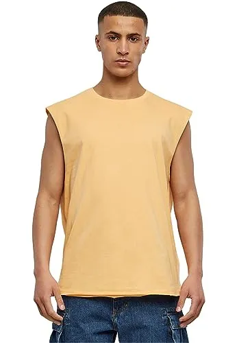 Urban Classics Herren Open Edge Sleeveless Tee – Locker geschnittenes Muskelshirt aus 100% Baumwolle, ärmellos, Sommer Tank Top für Sport & Freizeit,Paleorange,3XL