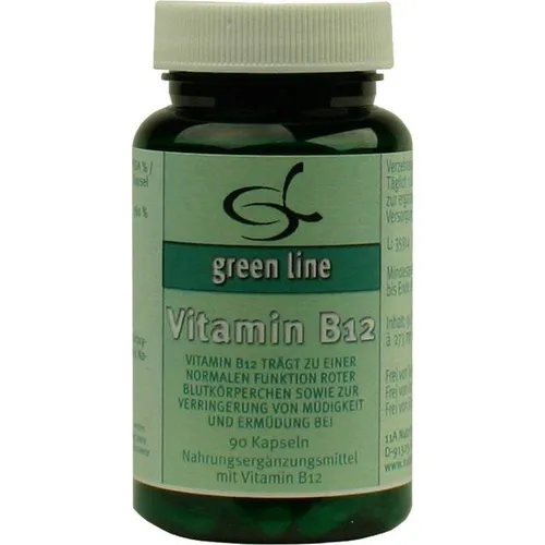 Vitamin B12 Kapseln 90 St - 11A Nutritheke GmbH - Nahrungsergänzungsmittel zur Unterstützung des Energiestoffwechsels, jetzt günstig bei Ihrer Beraterapotheke bestellen.