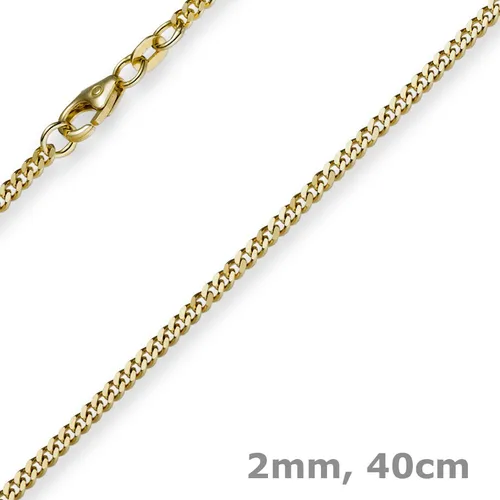 2mm Panzerkette Kette Collier aus 585 Gold Gelbgold, 40cm, Unisex - Elegante 40 cm Panzerkette aus 585er Gelbgold, perfekt für jeden Anlass. Zeitloses Design für Unisex-Nutzung, ideal als modisches Accessoire oder Geschenk.