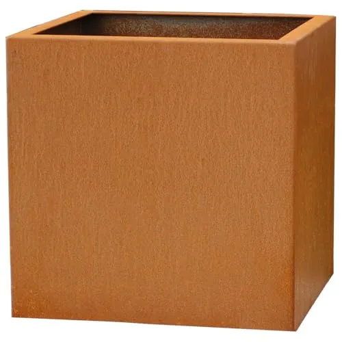 VIVANNO Cortenstahl Blumenkübel 50x50x50 cm - Robuster Pflanzkübel aus hochwertigem Cortenstahl, ideal für den Außenbereich. Wetterfest und frostbeständig, entwickelt eine attraktive Rostschicht und sorgt für ganzjährige Freude in Ihrem Garten oder auf der Terrasse.
