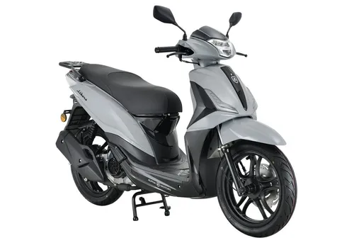 Motorroller Libero 125 ccm - Grau/Schwarz, 90 km/h - 16-Zoll Großradroller für hohen Fahrkomfort und Stabilität. Mit elektronischer Kraftstoffeinspritzung (EFI) und LED-Beleuchtung für optimale Sicht. Ideal für den täglichen Einsatz.