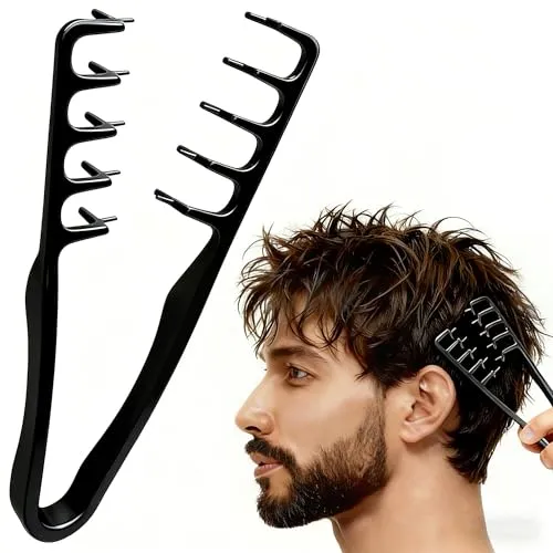 STRUKTURPASTE Lockenkamm - Volumizing Styling Kamm für Fülle - Hochwertiger Styling Kamm mit breiten Zähnen für mehr Volumen am Haaransatz. Ergonomisches Design für präzises Styling, ideal für Männer und Frauen – perfekt für Zuhause oder den Salon.