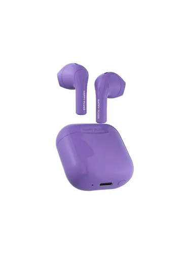 Happy Plugs JOY - True Wireless Earphones mit Mikrofon - Kopfhörer im Ohr, Bluetooth 5.0, kabelloses Design in lila für ungestörten Musikgenuss und Freisprechen.