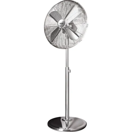 KOENIC KSF 400 M Standventilator in Chrom (70 Watt) - Standventilator mit 3 Geschwindigkeitsstufen und automatischer Oszillation für optimale Luftzirkulation. Verstellbare Höhe und Neigungswinkel für individuellen Komfort.