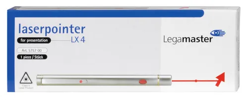 Legamaster Laserpointer LX4 – Vielseitiger Laserpointer mit Clip - Sonstige Eingabegeräte mit rotem Laserpunkt, der in einen Pfeil verwandelt werden kann. Ideal für Präsentationen, Reichweite bis 100m.