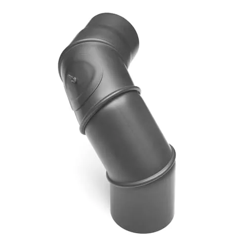 raik Rauchrohrbogen/Ofenrohrbogen Multibogen mit Tür 4-teilig 0-90° drehbar 120 mm Durchmesser - Praktischer 4-teiliger Multibogen mit Reinigungsöffnung, drehbar von 0° bis 90°. Ideal für individuelle Installationen, gefertigt aus robustem 2 mm Stahlblech in hitzebeständigem Gussgrau. Made in Germany.