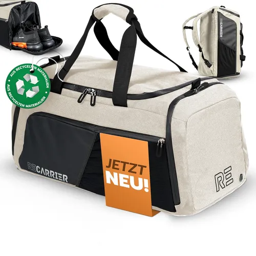 RECARRIER Sporttasche 50L – Vielseitige Gym Bag und Rucksack in Einem - Sonstige Sporttaschen – 100% wasserdicht mit cleverer 3-in-1-Tragemöglichkeit für ultimativen Komfort beim Reisen und Sport.
