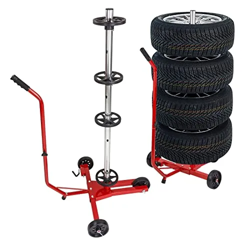 DEMA Reifenständer – Mobiler Reifenhalter für PKW - Stabiler Reifenständer für alle Reifenbreiten bis 240 mm, ideal für Werkstatt und Garage, mit einer max. Belastung von 100 kg.