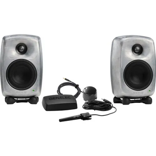 Genelec 8320 RAW Pack - 2-Wege Aktiv-Studiomonitor - Lautsprecher-Set mit 2x Genelec 8320 RAW und Genelec GLM Set; ideal für präzisen Klang in Studios, inkl. Einmess-System für optimale Anpassung.