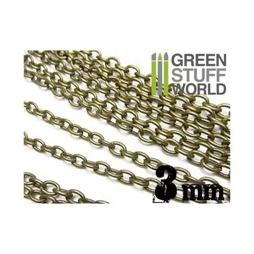Green Stuff World GSW1041 - Hobby Chain 3mm - Bronze - Neu