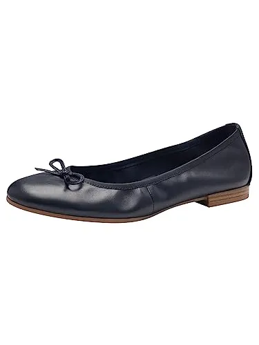 Tamaris Ballerina 1-22116-41 805 normal - Hausschuhe mit gepolsterter TOUCH-IT Decksohle, Obermaterial aus echtem Leder und breitem Blockabsatz für optimalen Stand. Ideal für komfortable Stunden zu Hause.