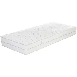 Mid.you Kaltschaummatratze, Weiß, Textil, H2 + H3, Füllung: Fleece, rechteckig, 100x200 cm, Bezug abnehmbar/waschbar, Ober- und Unterseite versteppt, für Hausstauballergiker geeignet, klimatisierte Belüftungskanäle, optimale Belüftung, schadstoffgeprüft, alternative Größen erhältlich, Wendematratze, rundum abnehmbar, orthopädische Matratze, Schlafzimmer, Matratzen Shop, Matratzen, Kaltschaummatratzen