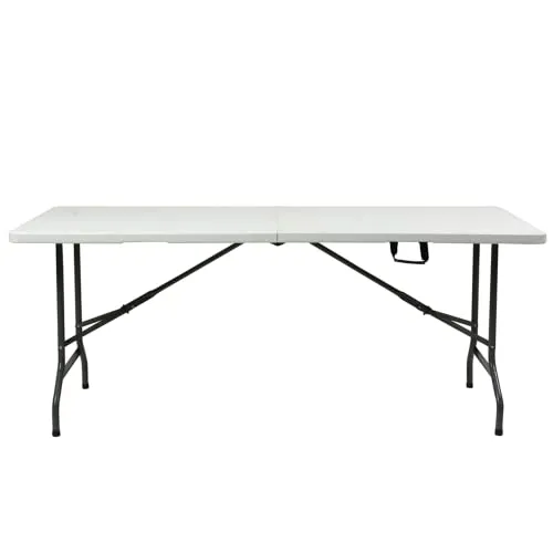 Wisam Klapptisch 180cm - Camping-Möbel: Praktischer Klapptisch mit Tragegriff, ideal für bis zu 8 Personen, perfekt für Garten, Balkon oder Camping. Leicht transportierbar und wetterfest!
