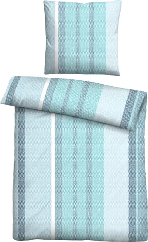 Castell Markenbettwäsche Traumhaft Schlafen in Taubenblau - Hochwertige Bettwäsche aus 100% Baumwolle für erholsame Nächte. Maße: Bettbezug 135x200 cm, stilvolle Farbe in Taubenblau, ideal für einen modernen Schlafbereich.
