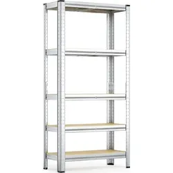Wiltec Schwerlastregal 75x30x154cm – Robustes Steckregal für Werkstatt und Lager - Organisieren Sie Ihren Raum effizient mit diesem stabilen Schwerlastregal. Mit 5 Ablagen und einer Gesamtlast von 875 kg ist es ideal für Werkstätten und Garagen. Der einfache Aufbau und das platzsparende Design machen es zur perfekten Lösung.