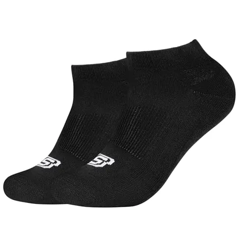Skechers 2PPK Basic Cushioned Sneaker Socks SK43024-9999, Unisex socks, black, 47-49 EU