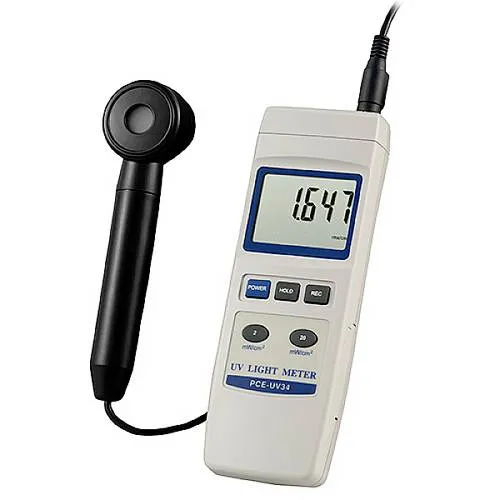 PCE Instruments Strahlungsmessgerät UVA-UVB aus Edelstahl - Präzises UV-Messgerät mit Sechskantbolzen, ideal für professionelle Anwendungen in der Umweltüberwachung.