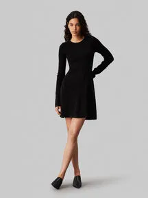 Damen Strickkleid CK INTARSIA SWEATER DRESS XL