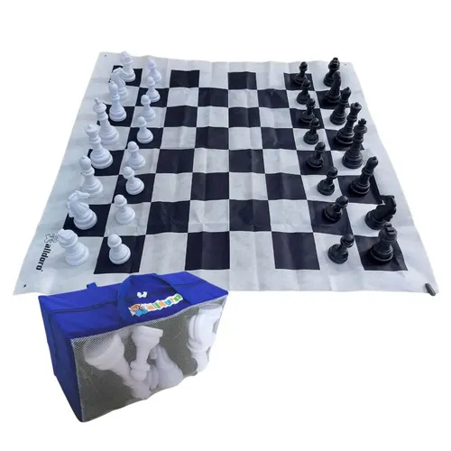 XXL Schachspiel – Großes Schachbrett 1,58 x 1,58 m - Spielzeuge für drinnen und draußen, ideal für spannende Schachpartien mit Freunden und Familie