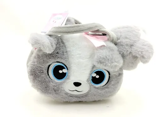 bb Klostermann Kindergartentasche Hündchendesign - Niedliche graue Plüschtasche im Hündchendesign mit passendem Kuschelhündchen. Perfekt für Kinder, die ein tierisches Design lieben. Größe: ca. 19 × 22 cm. Ideal für unterwegs und sorgt für Geborgenheit.