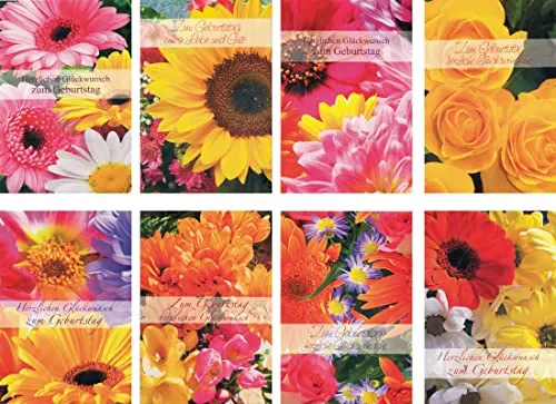Glückwunschkarten zum Geburtstag Blumen 51-7870 Geburtstagskarte Grußkarte 100