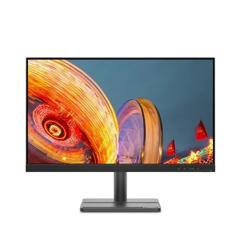 Lenovo L24e-30 23.8 Zoll FHD VA FreeSync Gaming Monitor 5 ms VGA HDMI ultradünne Kanten mit geriffeltem Sockel und Halterung für Smartphone - Tiefschwarz Nero corvino