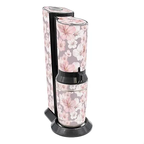 Finest Folia Deko Schutz Aufkleber kompatibel mit SodaStream Wassersprudler Crystal Design Sticker Set 8-teilig Klebefolie wasserfest selbstklebend (Crystal 2.0 (RX049), 03 Kirschblüten)