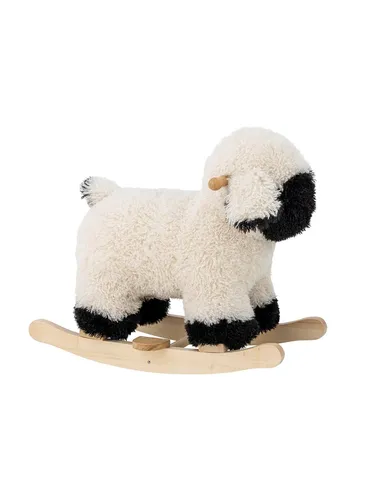 Bloomingville Dolly Schaukelspielzeug, Schaf - Flauschiges Schaukelspielzeug aus hochwertigem Holz und Eisen, ideal für Kinder ab 12 Monaten. Fördert spielerisch die motorischen Fähigkeiten und ist ein stilvolles Highlight im Kinderzimmer.