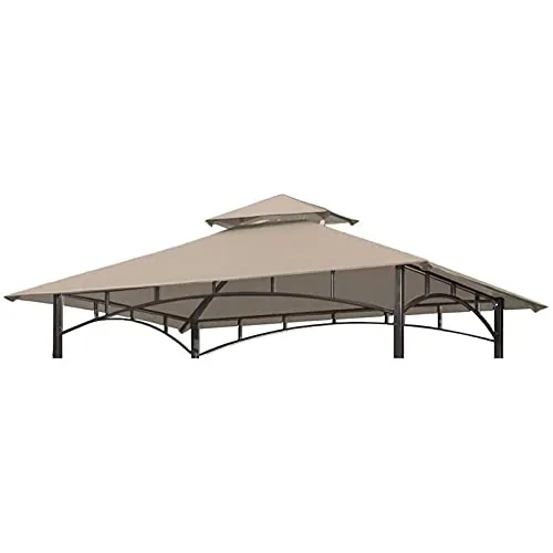 Ersatz für Pavillonabdeckung 3x3 m wasserdichte Dachterrasse für Terrassenüberdachungen ， Grillgrill Pavillon-Dachüberdachung Pavillon-Ersatzdachüberdachung 2-stufige UV-Abdeckung (NUR Oben)
