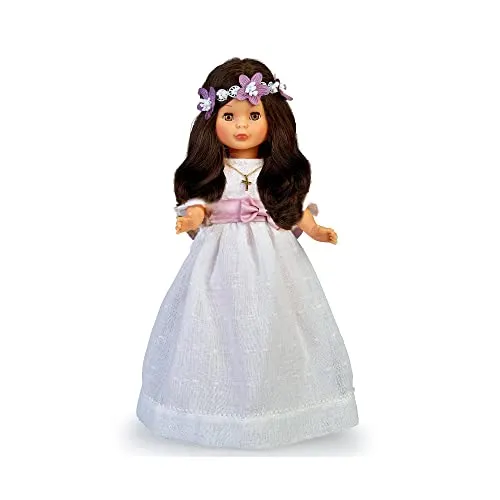 Nancy - Erstkommunion Kollektion, Puppe zur Erstkommunion gekleidet mit Blumenkranz, blond, mit weißem Kleid, zum Verschenken, Neuauflage 2023, Famosa (NAL01000)