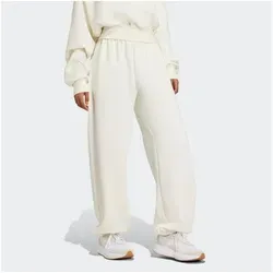 adidas Damen Soft LUX Pants, Off White, XL - Bequeme Hosen mit lockerem Schnitt und Kordelzug, ideal für entspannte Tage. Hergestellt aus 51 % recyceltem Polyester, für nachhaltigen Komfort.