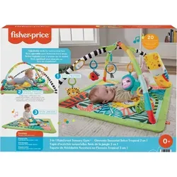 Fisher-Price Spielbogen Rainforest Spieldecke - mehrfarbig, fördert motorische Entwicklung mit interaktiven Spielzeugen und kuscheliger Decke