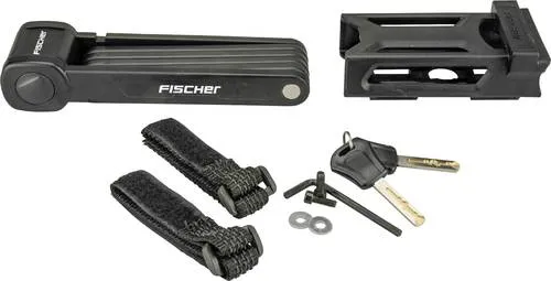 FISCHER FAHRRAD 85852 Faltschloss Schwarz - Fahrradschlösser mit kompaktem Design, hoher Sicherheit und praktischer Handhabung - ideal für den urbanen Einsatz.