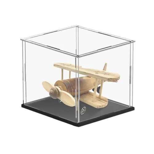 GIDWRIY Vitrine aus transparentem Acryl, 15 x 15 x 15 cm, kleine Vitrine für Modellbau, Spielzeug, Sammelboxen für Wohnzimmer, Schlafzimmer, Büro