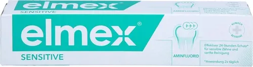 elmex Zahnpasta Sensitive (75 ml) - Zahnpasta für schmerzempfindliche Zähne, bietet bis zu 24 Stunden Schutz dank Neo-Aminex-Technologie und stärkt Zähne vor Karies. Ideal für empfindliche Zahnhälse.